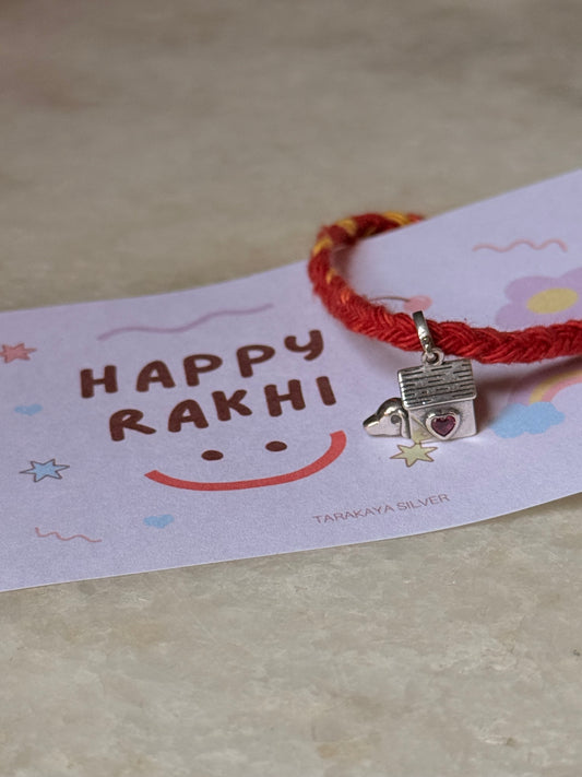 925 Sterling Silver Cute Dog House Charm - Reusable as Pendant / Bracelet Charm - Handcrafted Rakhi