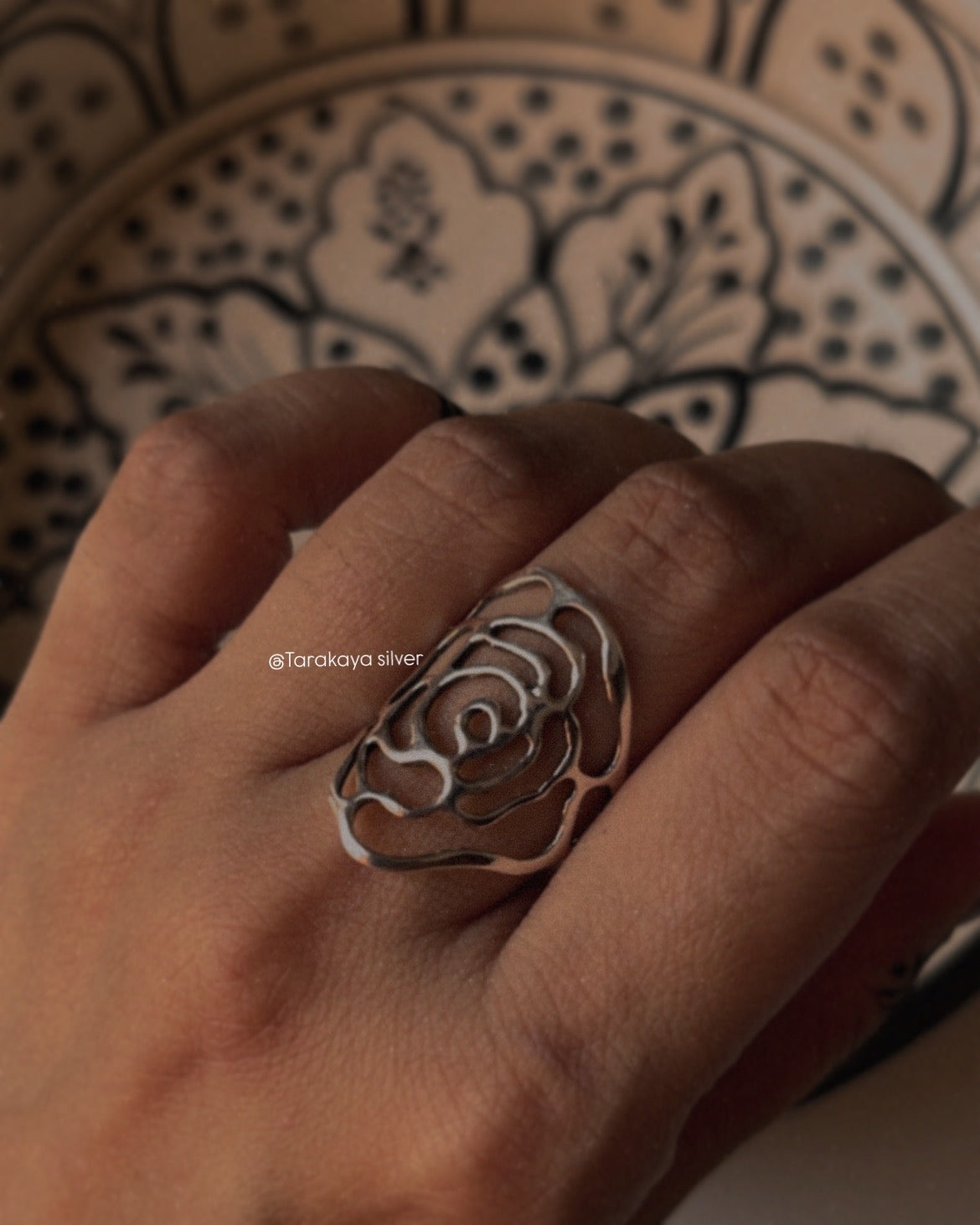 Rose Filigree 925 Sterling Silver Ring