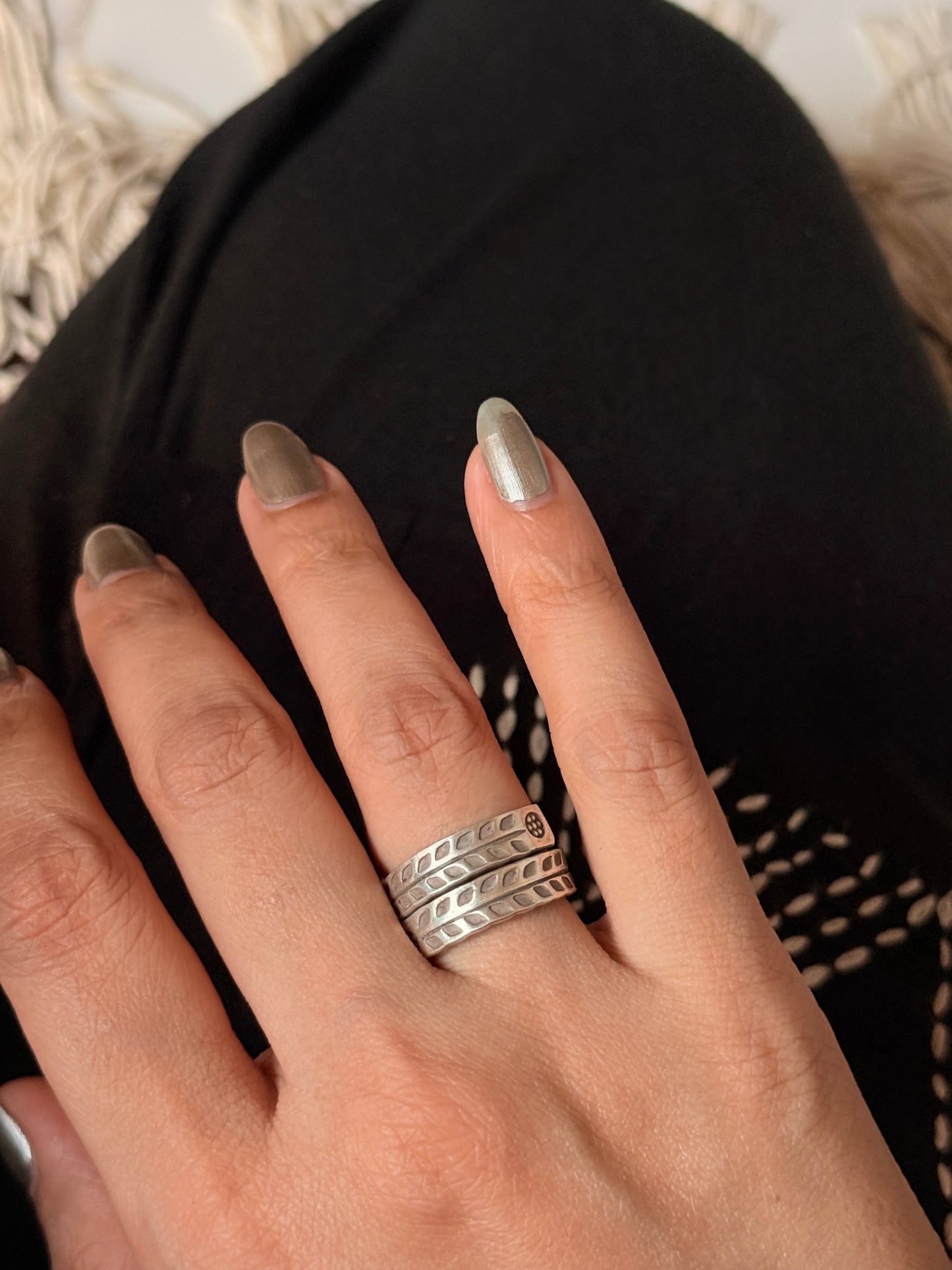 925 Sterling Silver Bohemian Hill Tribe Handcrafted Adjustable Ring