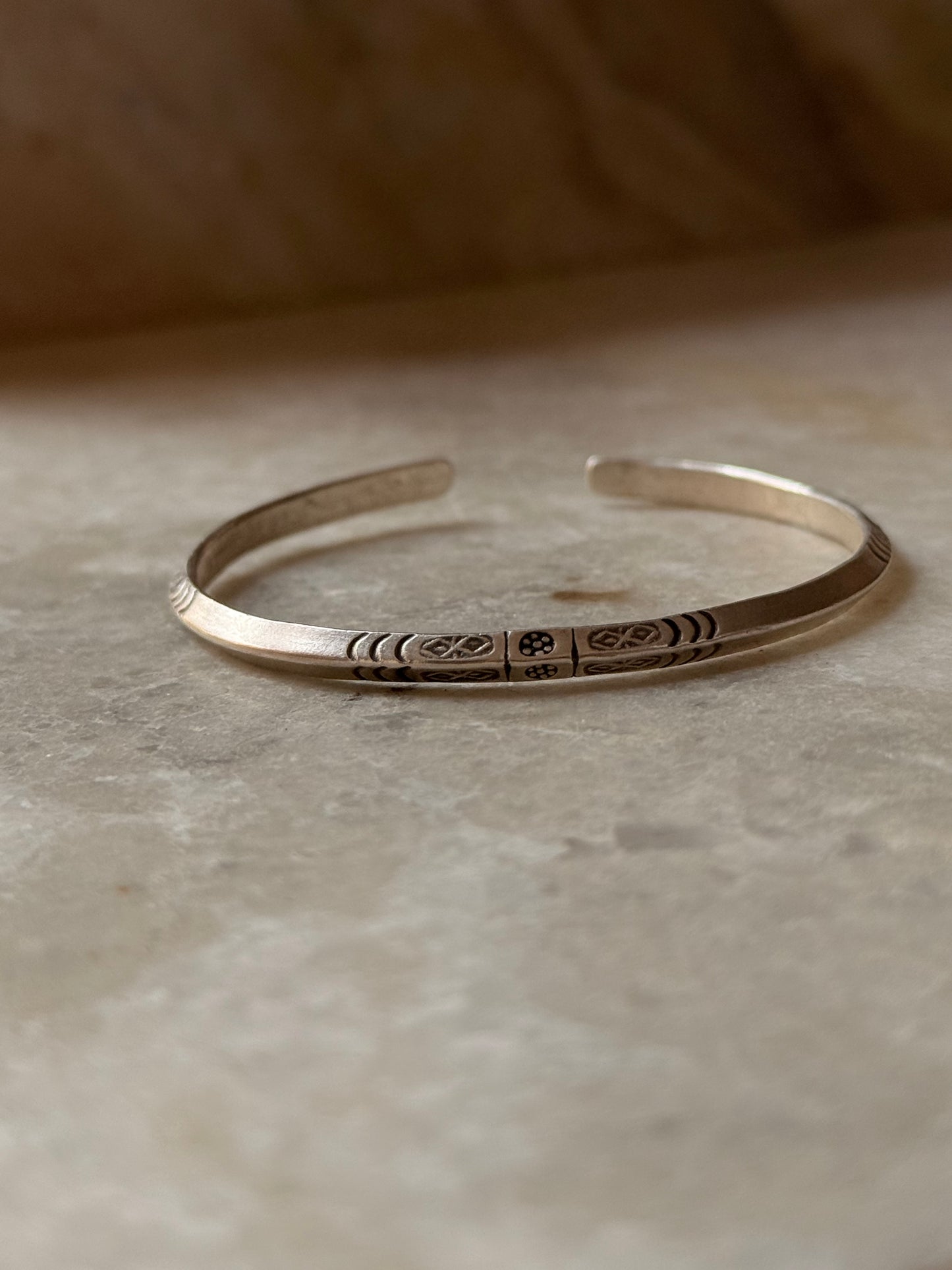 925 Sterling Silver Antique Hill Tribe Karen Drift Soul Handcrafted Adjustable Kada