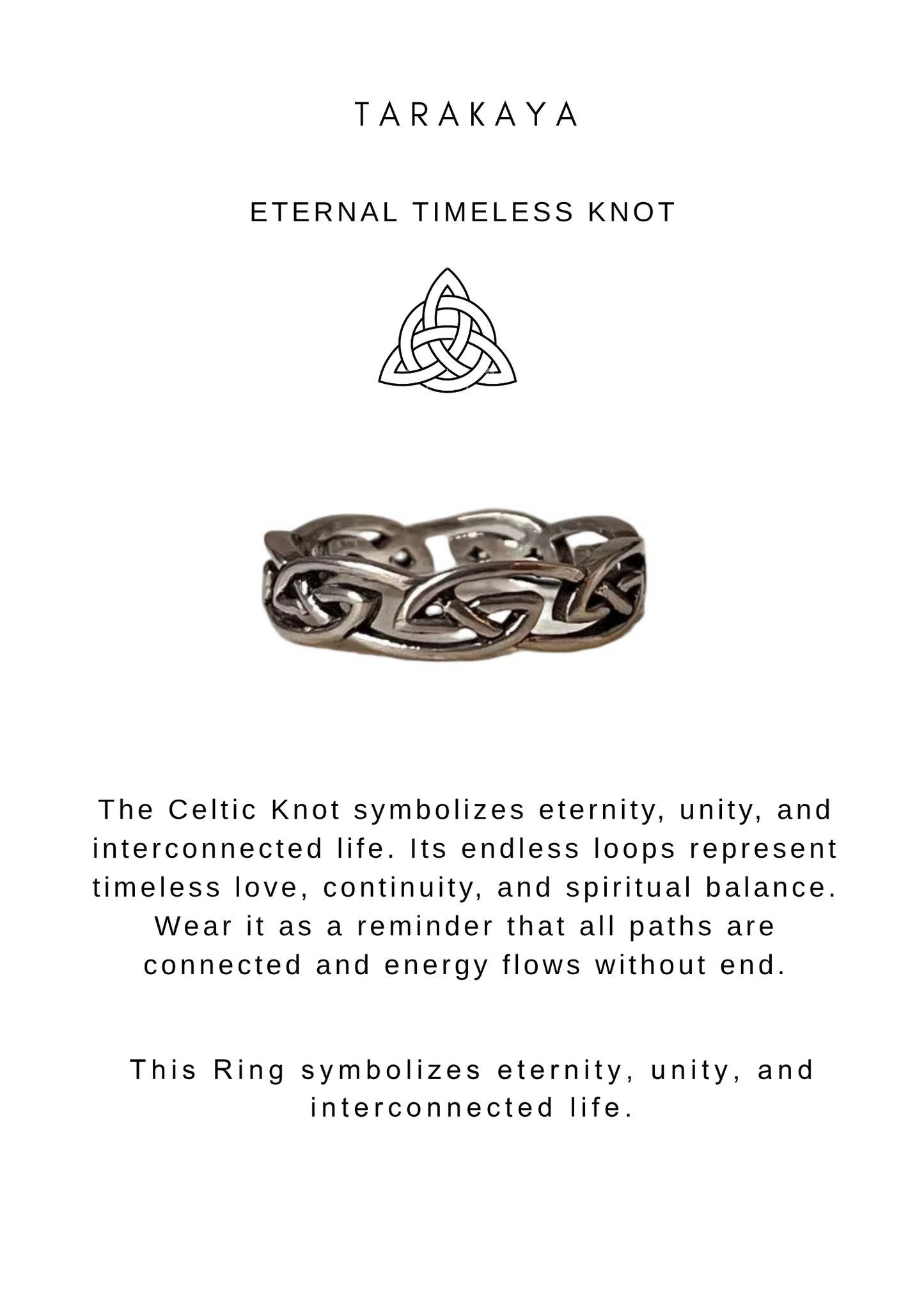 925 Sterling Silver Celtic Knot Full Boho Band Ring