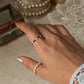 Natural Crystal Stretchy Fresh Water Pearl & Pyrite Pearl Rings
