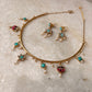 925 Sterling Silver Turquoise , Red Stones ,Fresh Water Pearls & Kundan Polki Handcrafted Gold Plated Necklace