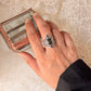 925 Sterling Silver Black Onyx Victorian Style Statement Ring