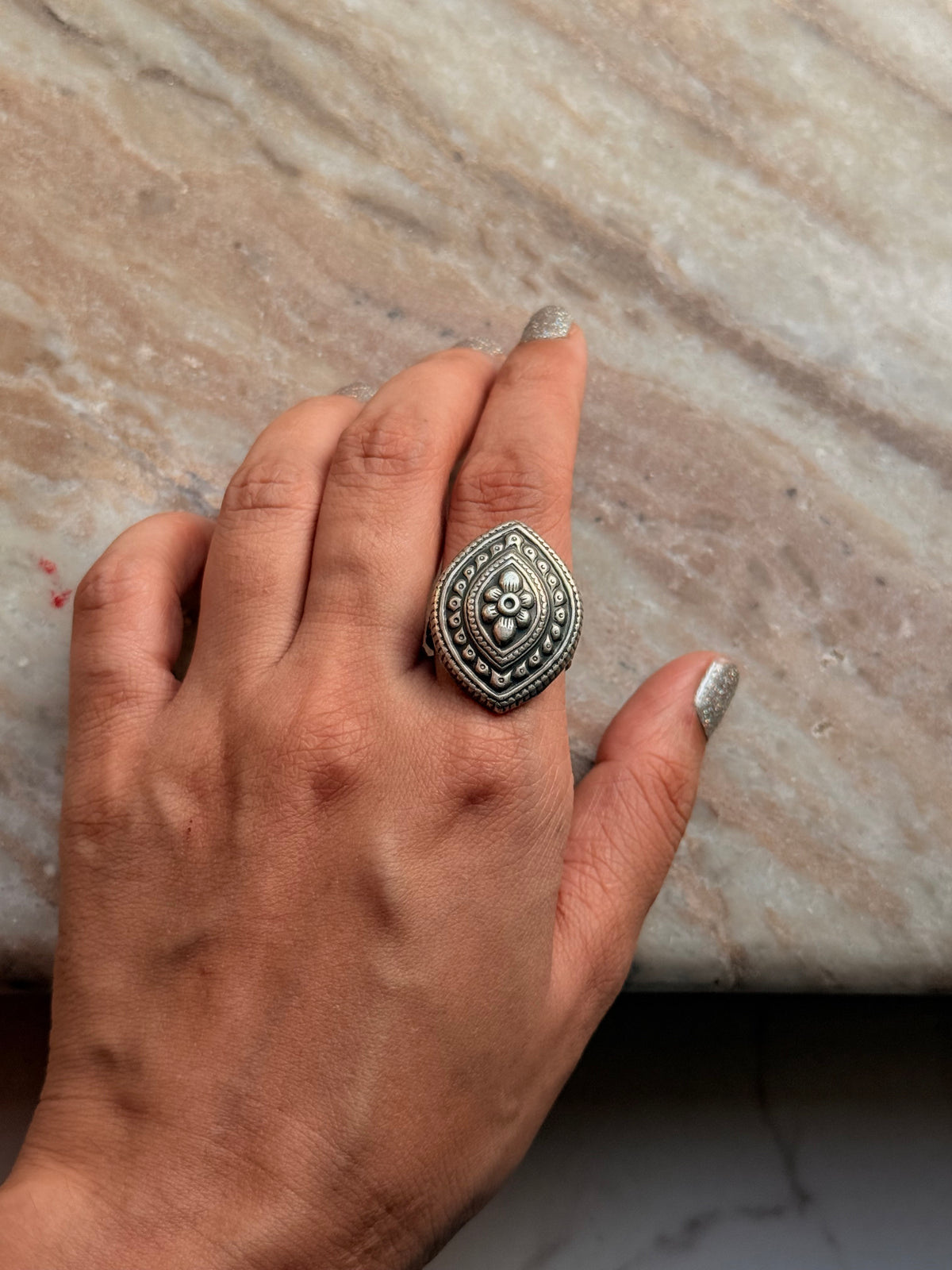 925 Sterling Silver Antique Adjustable Handcrafted Ring