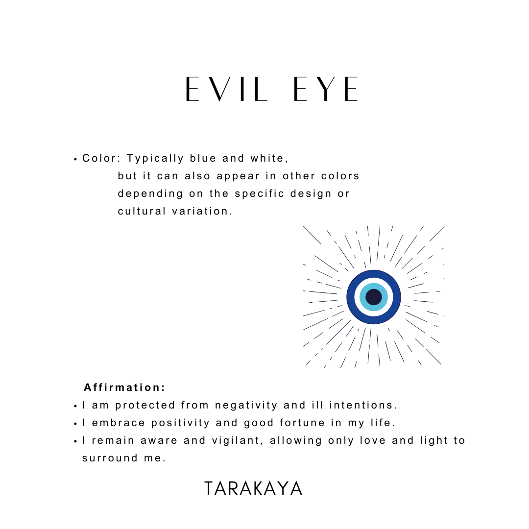 Blue evil eye amulet with silver detailing