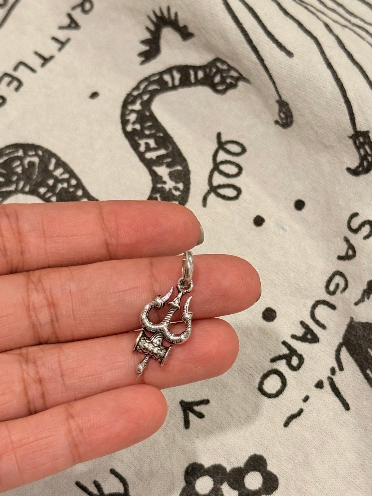 925 Sterling Silver Small Trishul Pendant