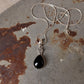 925 Sterling Silver Black Onyx Pear White Topaz Round Handcrafted One of a Kind Pendant