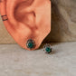 925 Sterling Silver Rawa Motif Green Onyx Earrings