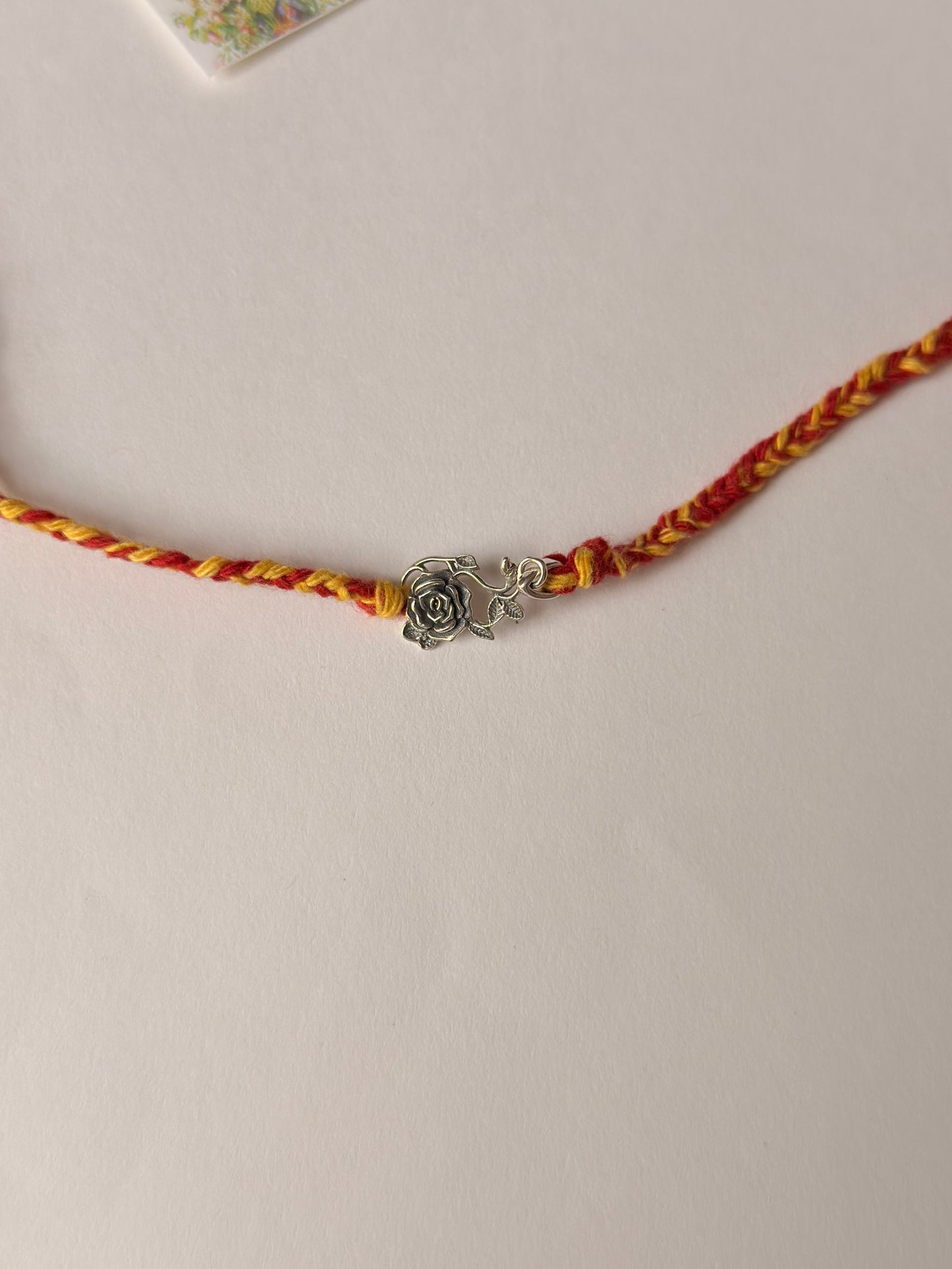 925 Sterling Silver Vintage Rose Reusable as Pendant Handcrafted Rakhi