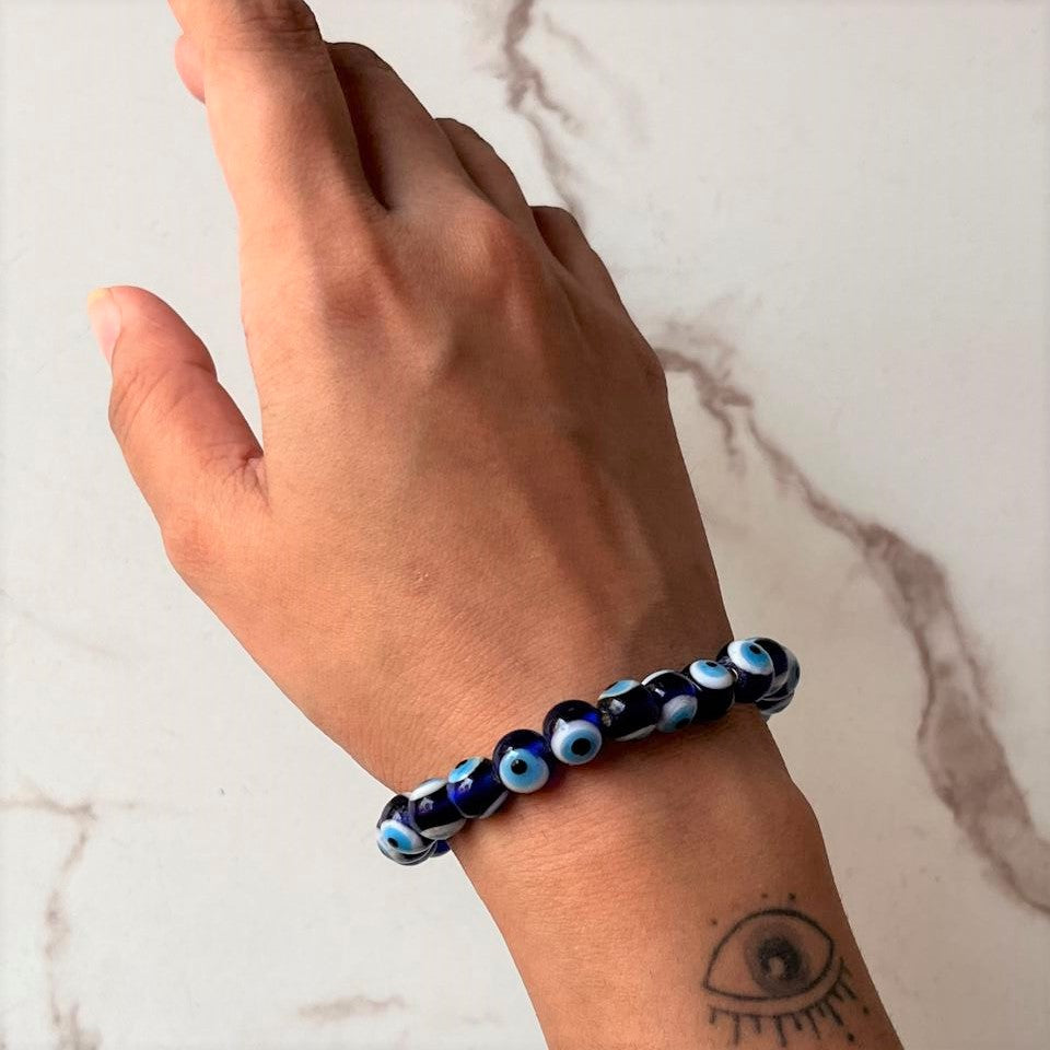 8MM Evil Eye Beaded Bracelet