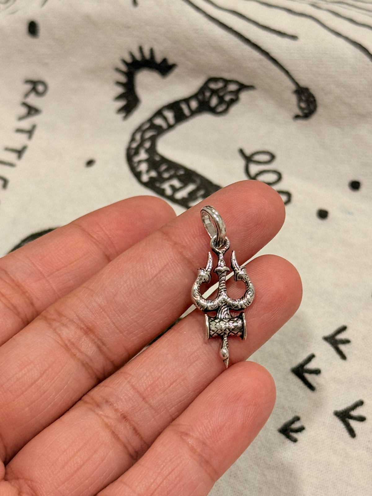 925 Sterling Silver Small Trishul Pendant