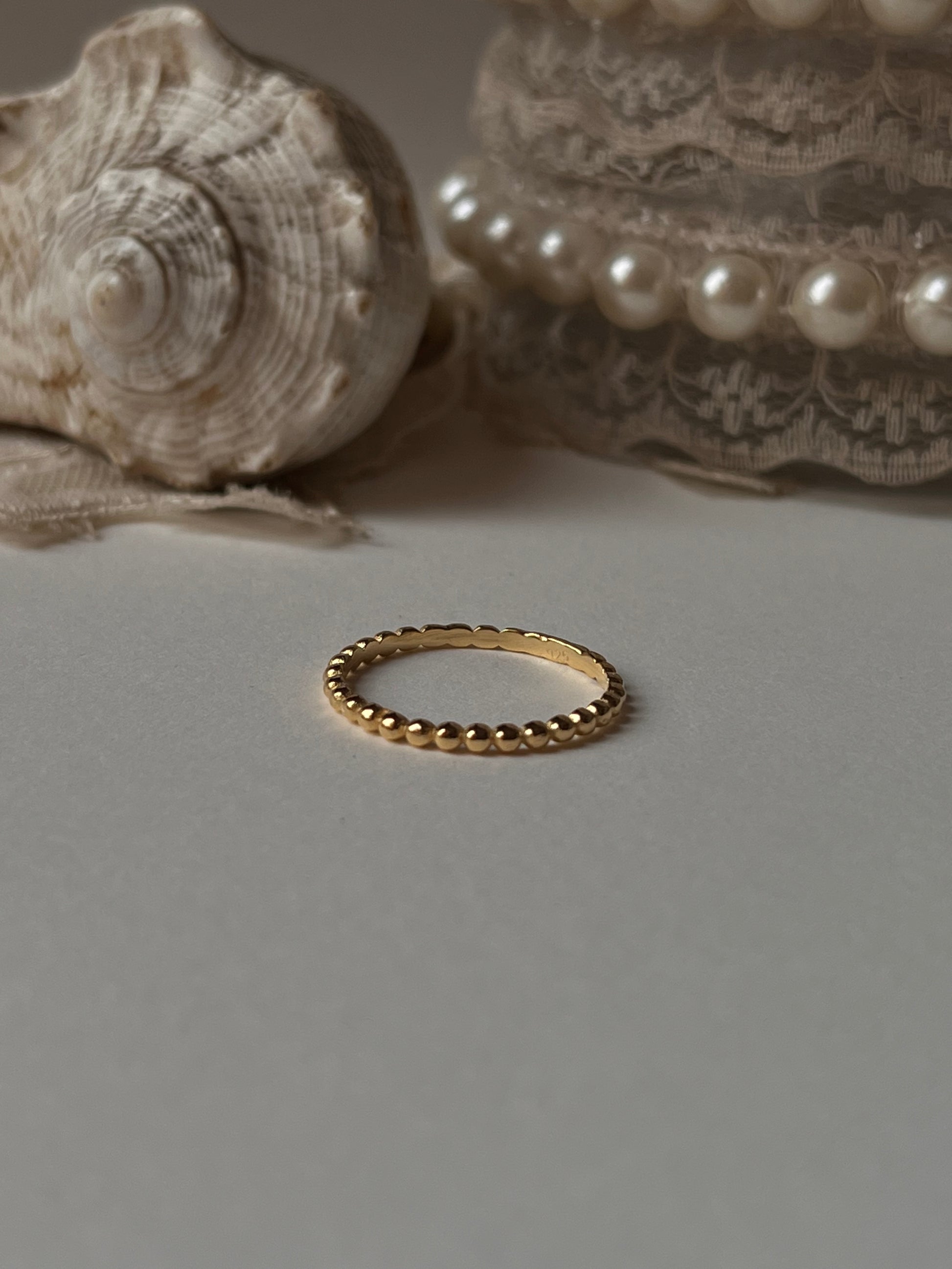 Gold Vermeil Large Dot Stackable Ring