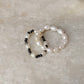 Natural Crystal Stretchy Fresh Water Pearl & Pyrite Pearl Rings