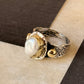 925 Sterling Silver Baroque Pearl Rustic Fusion Handcrafted Ring