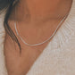 Sleek flat snake silver chain with smooth, polished links