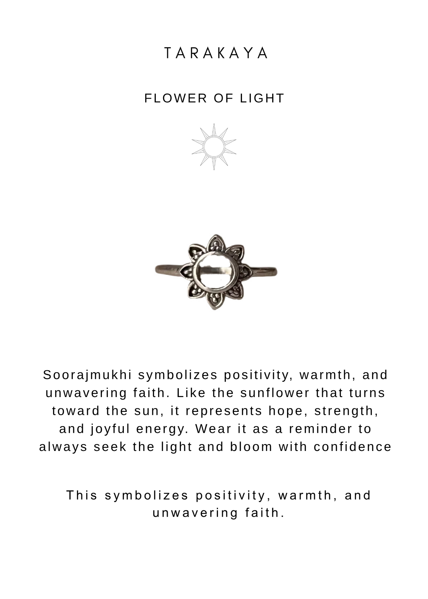 925 Sterling Silver Soorajmukhi Boho Ring
