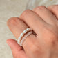 Natural Crystal Stretchy Light Shade Rose Quartz 2mm & Fresh Water Pearl Rings