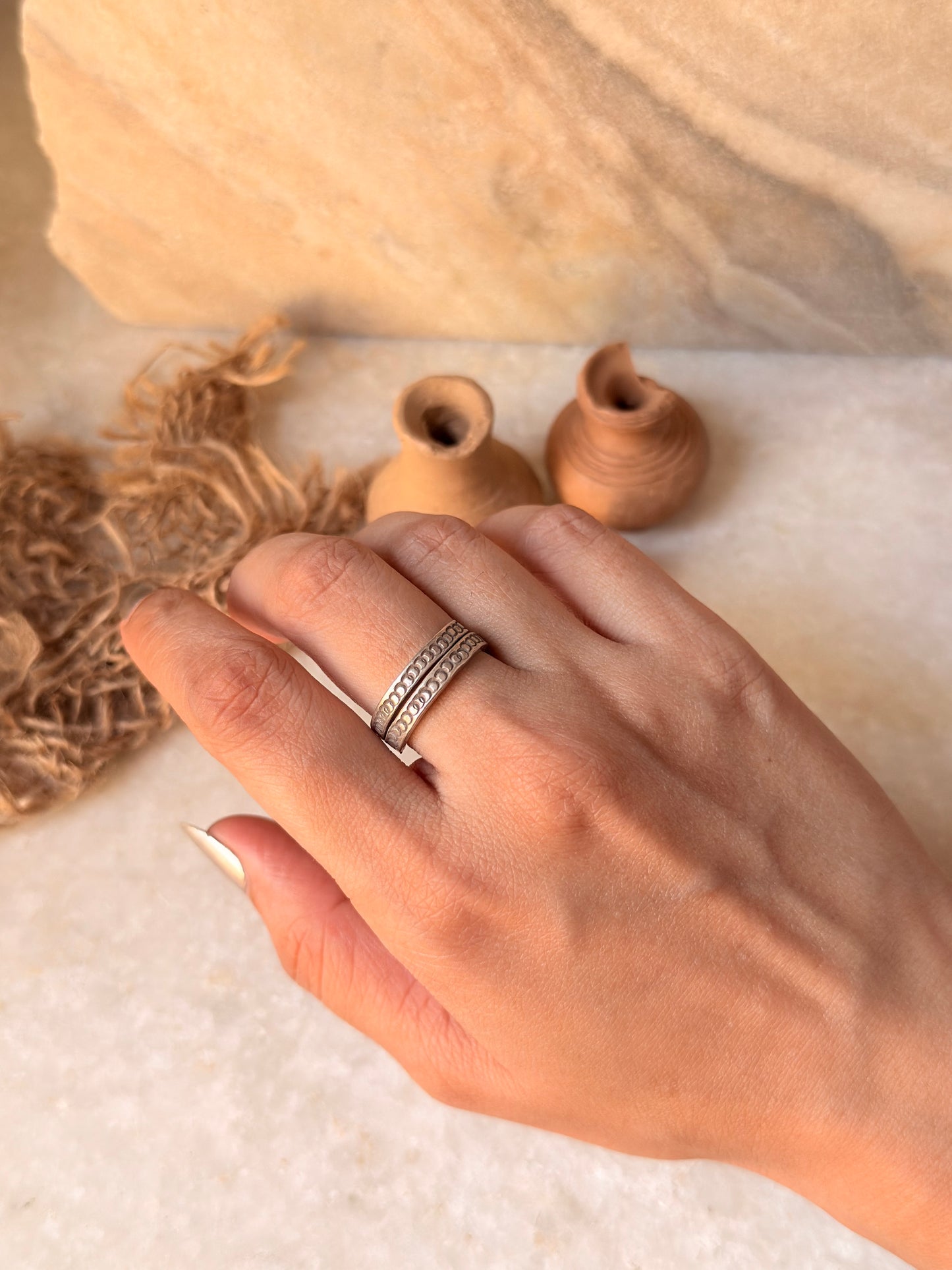 925 Sterling Silver Bohemian Hill Tribe Handcrafted Adjustable Ring