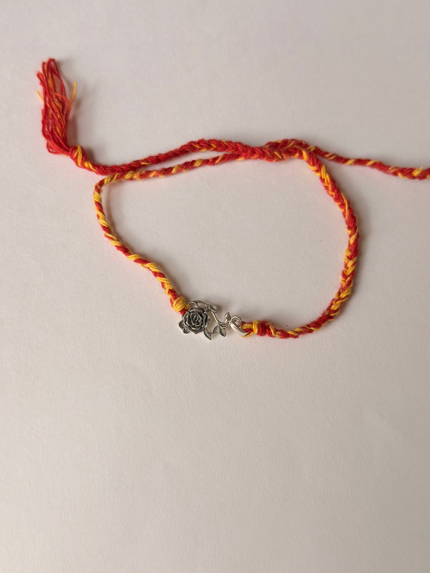 925 Sterling Silver Vintage Rose Reusable as Pendant Handcrafted Rakhi