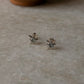 925 Sterling Silver North Star Blue Topaz Studs Earrings