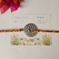 925 Sterling Silver Gemstone Mandala Rakhi - Reusable as Pendant Handcrafted Rakhi