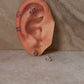 925 Sterling Silver Aquamarine Small Pear Cab Studs Earrings