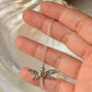 925 Sterling Silver Peridot Dragonfly Dainty Cable Chain Necklace