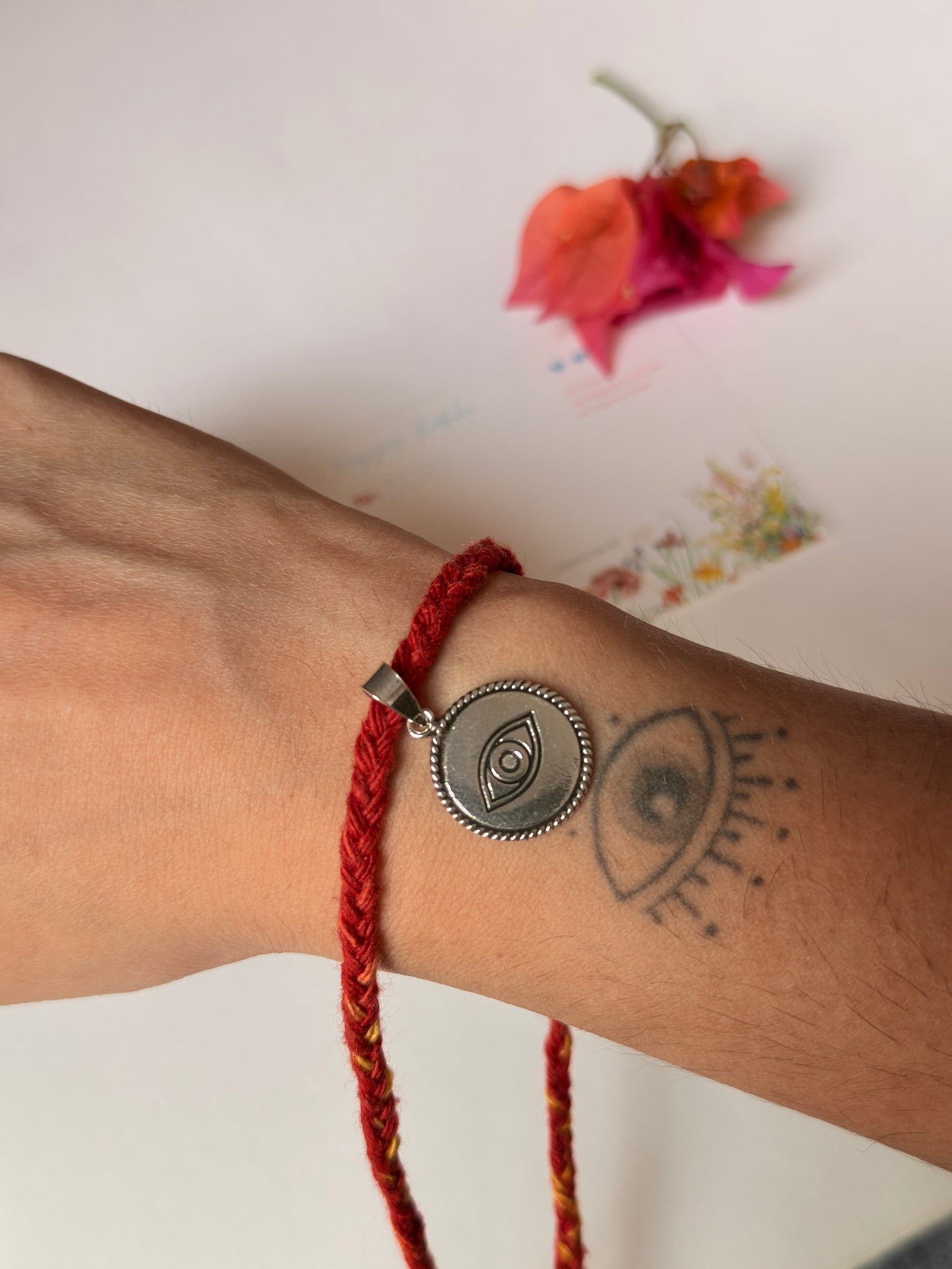 925 Sterling Silver Evil Eye Coin Charm - Reusable as Pendant Handcrafted Rakhi