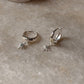 925 Sterling Silver Blue Topaz North Star Removable Charm -Plain Huggies/ Small Hoops