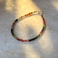 Multi Tourmaline 4mm Rondelle 925 Sterling Silver Anklet