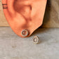 925 Sterling Silver Rose Quartz Cab Stone Round Earrings