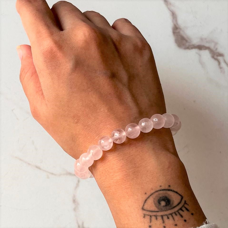Rose Quartz Natural Crystal Bracelet 8MM