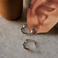 925 Sterling Silver Chunky Italian Ruffles Half Hoops Earrings