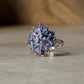 925 Sterling Silver Natural Tanzanite Faceted Big Flower Statement Ring