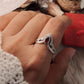 Garnet V Crown Boho Silver Ring