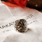 Statement chunky silver ring with hammered finish