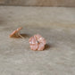 925 Sterling Silver Pink Mother Of Pearl Flowers Carved Studs