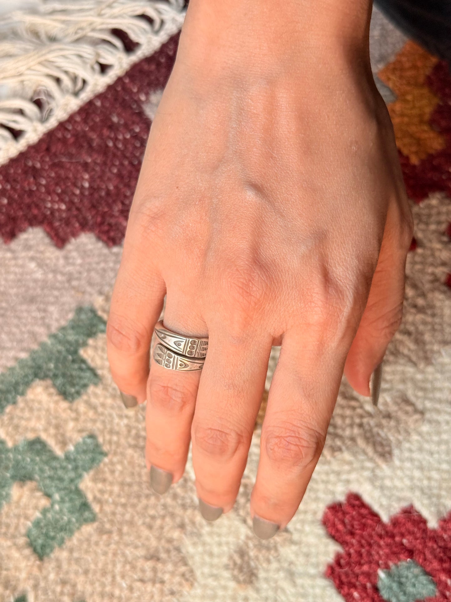 925 Sterling Silver Bohemian Hill Tribe Handcrafted Adjustable Ring