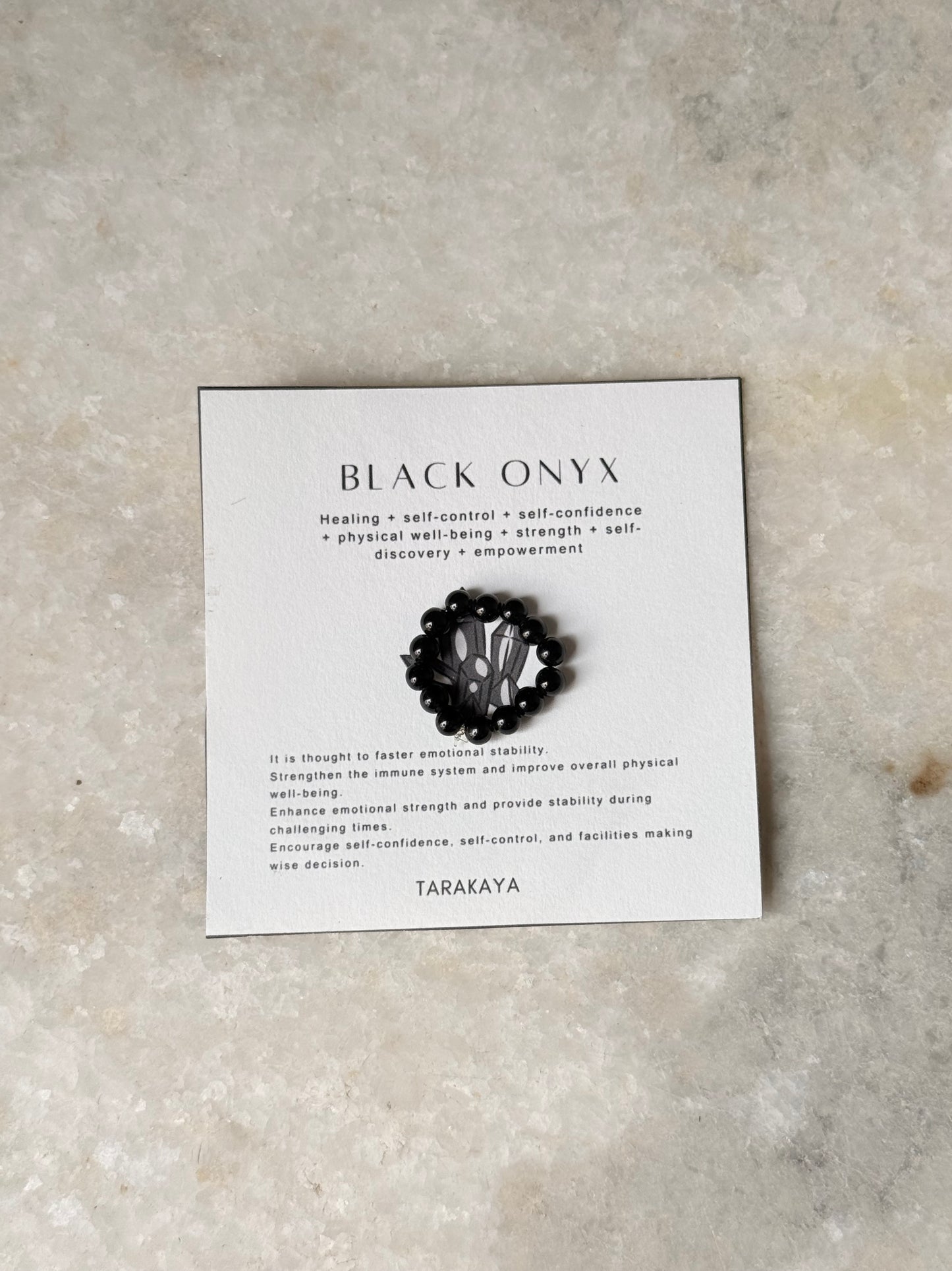 Black Onyx 4MM Crystal Stretchy Rings