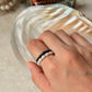 Natural Crystal Stretchy Black Spinel 3-4mm & Fresh Water Pearl Rings