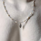 Natural Aquamarine, Fresh Water Pearls & Shell Charm 925 Sterling Silver Necklace