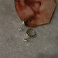 925 Sterling Silver Blue Topaz North Star Removable Charm -Plain Huggies/ Small Hoops