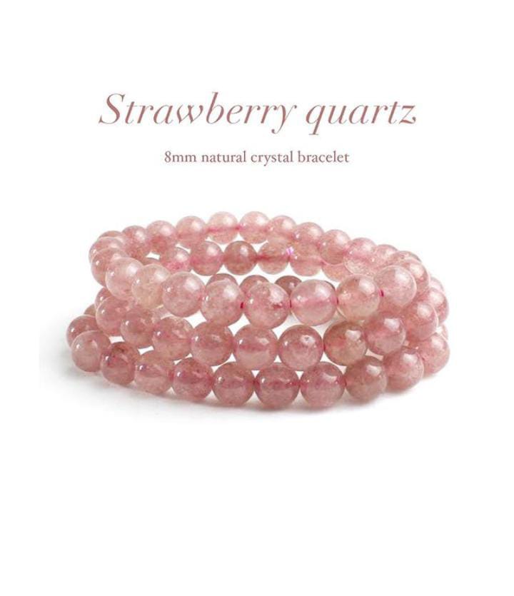 Genuine Strawberry Quartz 8MM Crystal Bracelet 