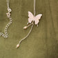 925 Sterling Silver Mother of Pearl Butterfly, Adjustable Chain With Fresh Water Pearls Charm Handcrafted Necklace