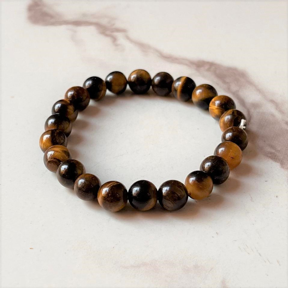Genuine Tiger's Eye 8MM Crystal Bracelet
