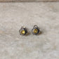925 Sterling Silver South Screw Yellow Cz Flower Studs