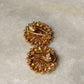 925 Sterling Silver Gold Plated Antique Moissanite Polki Big Flower Earrings