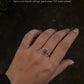 925 Sterling Silver Red Coral Boho Ring
