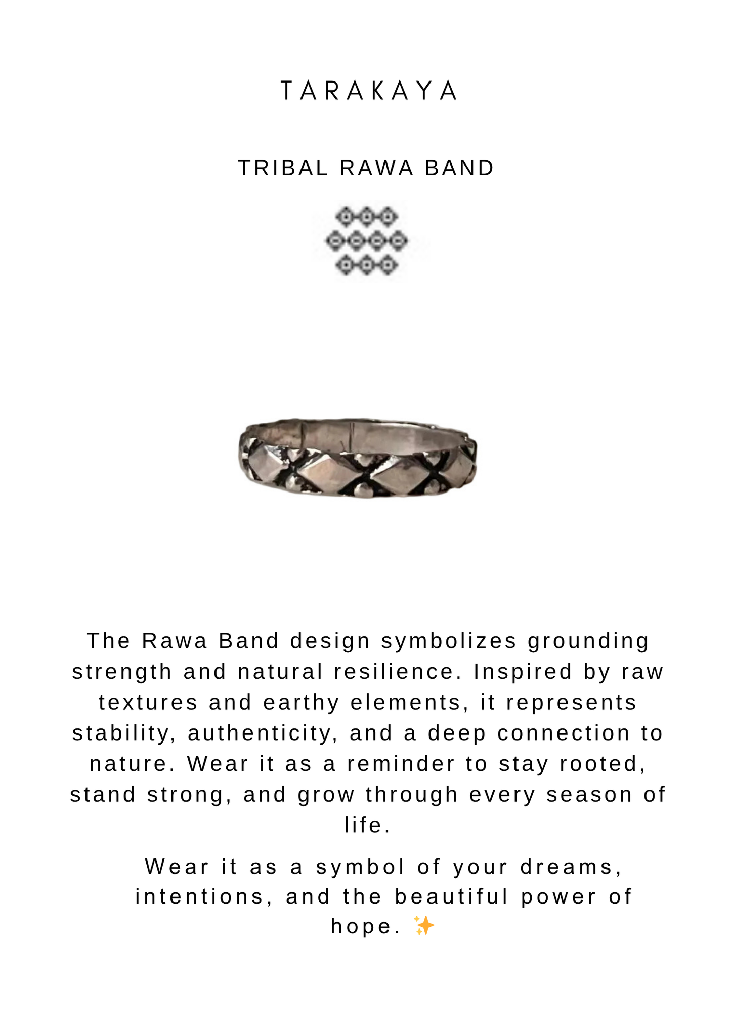 925 Sterling Silver Tribal Boho Rawa Band Ring